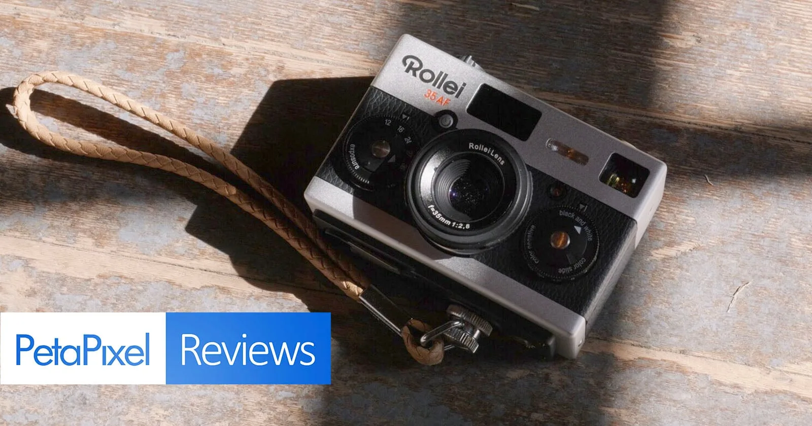 The MiNT Camera Rollei 35AF compact film camera, showing its retro square body and 35mm f/2.8 lens in the style of the original Rollei 35